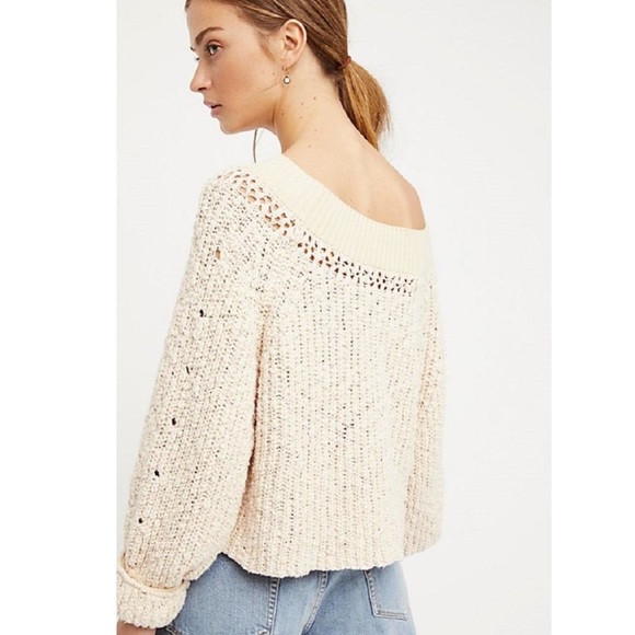Free People Pandora’s Boatneck Sweater 100% cotton - Picture 3 of 4